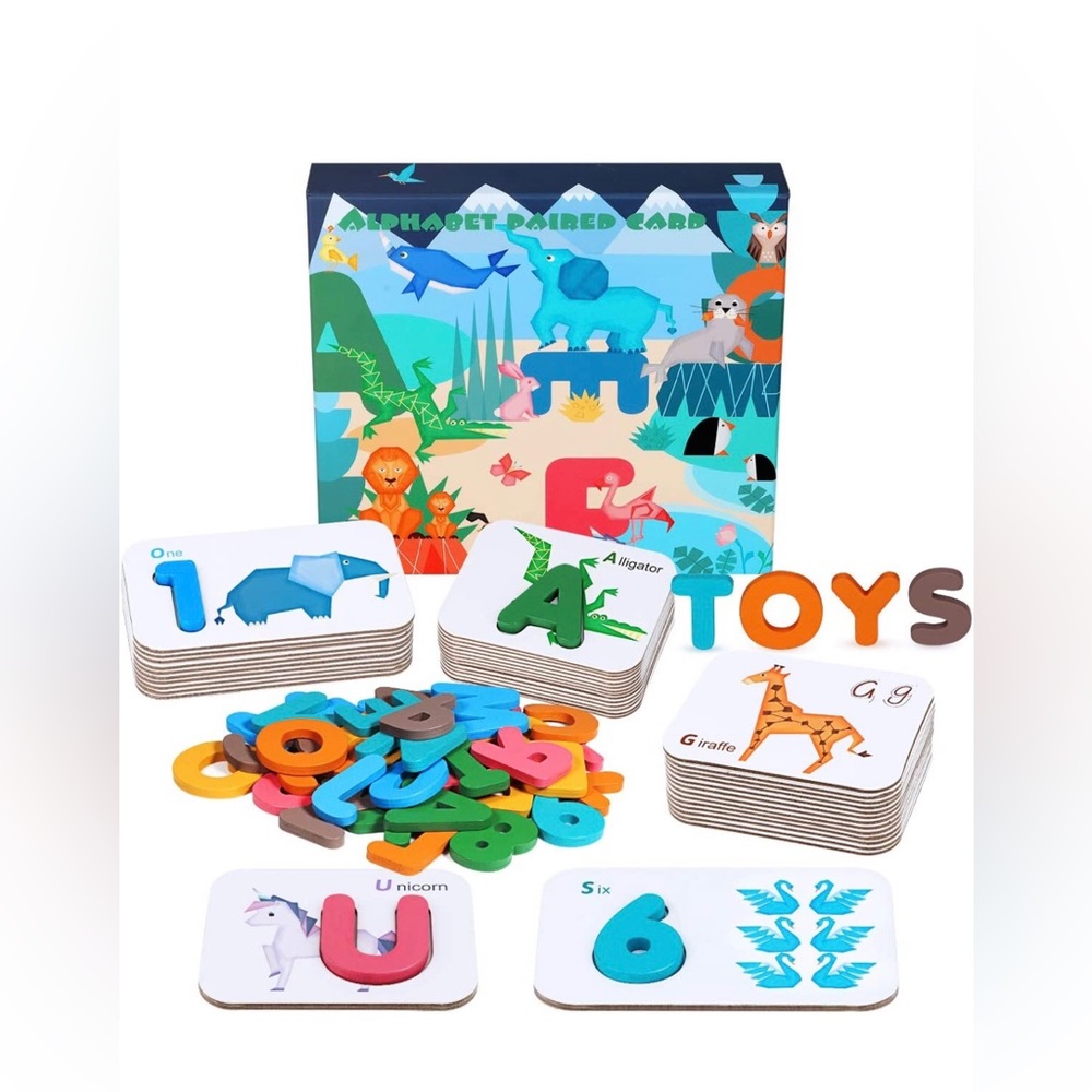 Apfity Alphabet Numbers Flash Cards for Toddlers 3-6 Years, ABC Learning Toys
